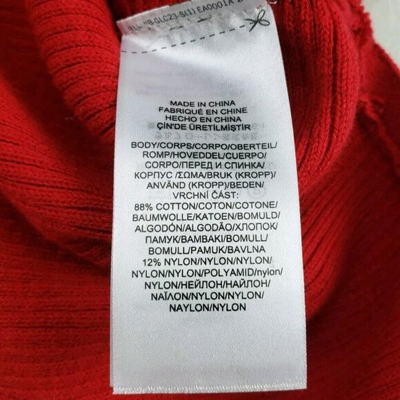 Lauren Ralph Lauren Button Sweater Womens Medium Red Long Sleeve Cotton Pullover - Picture 9 of 9